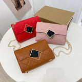 Classic Square Lock Embroidery Totes Handbag