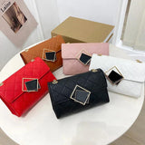Classic Square Lock Embroidery Totes Handbag