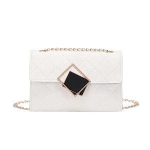 Classic Square Lock Embroidery Totes Handbag