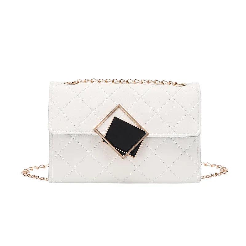 Classic Square Lock Embroidery Totes Handbag