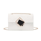 Classic Square Lock Embroidery Totes Handbag