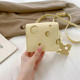 Mini Cheese Shaped Crossbody Phone Pouch Handbag for Travel
