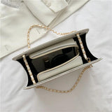Lingge Striped Leather Shoulder Handbag Purse Satchel