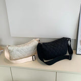 Quilted Shoulder Bag Crossbody Nylon Handbag Ladies Shopping Purse