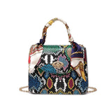 Snake Pattern Square Handbag All-match Messenger Single-shoulder Bag