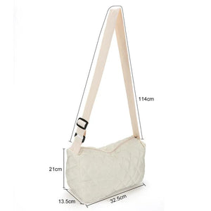 Women's Embroidered Rhombus Thread Tote Handbag