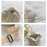 Women's Embroidered Rhombus Thread Tote Handbag