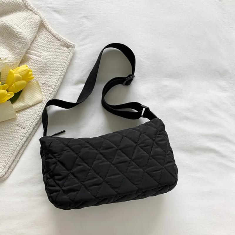 Women's Embroidered Rhombus Thread Tote Handbag