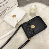 Embroidered Rhombus Phone Bag Shoulder Messenger Sweet Handbag