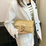 Women's Silver Messenger Square Bag Handbag and Crossbody Bag