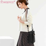 Cowhide Leather Mini Shoulder Crossbody Bag Solid Zipper Wide Strap
