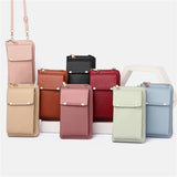 Leather Women's Shoulder Bag with Card Holders