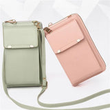 Leather Women's Shoulder Bag with Card Holders