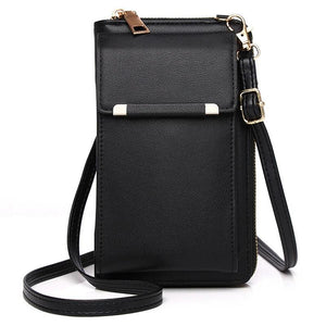 Leather Women's Shoulder Bag with Card Holders