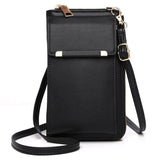 Leather Women's Shoulder Bag with Card Holders