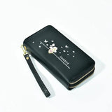 Women's Love Printed Wallet Double Zipper Handbag