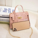 Women Slim Chain Leather Crossbody Bags Casual Solid Shoulder Bags