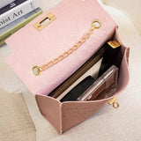 Women Slim Chain Leather Crossbody Bags Casual Solid Shoulder Bags