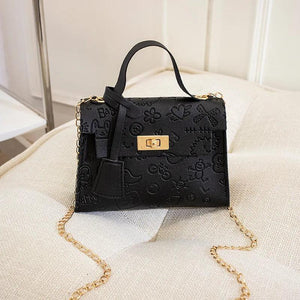 Women Slim Chain Leather Crossbody Bags Casual Solid Shoulder Bags