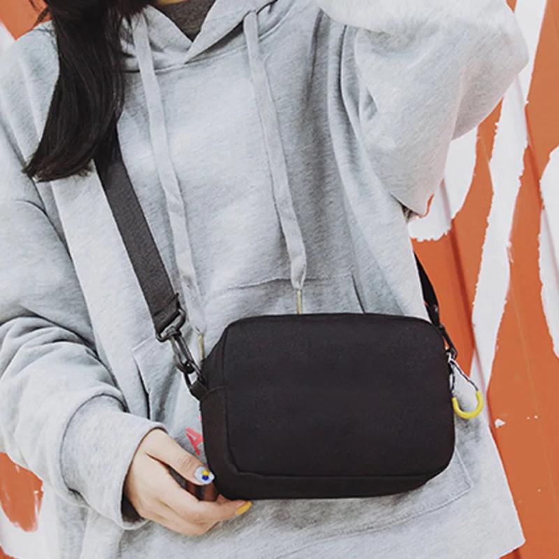 Canvas Shoulder Bag Zipper Messenger Sac Main Femme