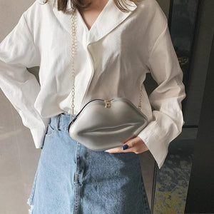 Sexy Lips Style PU Ladies Clutch Bag Chain Purse Shoulder Bag Handbag