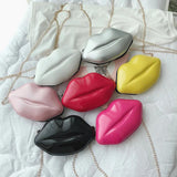 Sexy Lips Style PU Ladies Clutch Bag Chain Purse Shoulder Bag Handbag