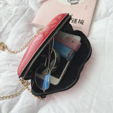 Sexy Lips Style PU Ladies Clutch Bag Chain Purse Shoulder Bag Handbag
