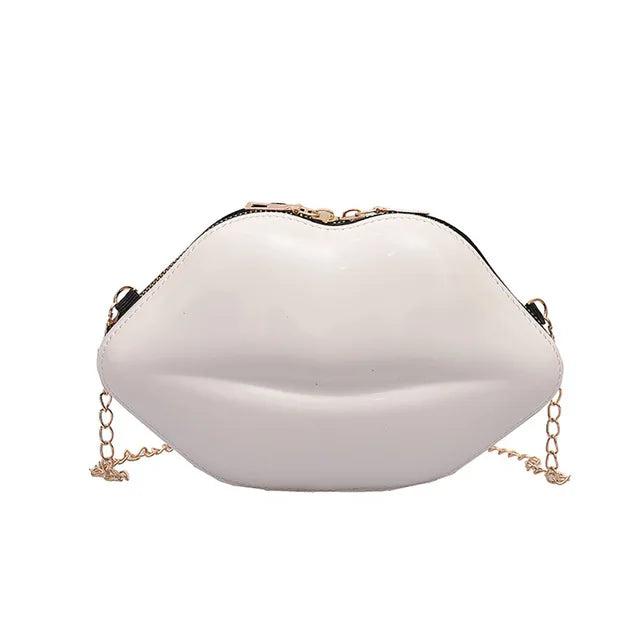 Sexy Lips Style PU Ladies Clutch Bag Chain Purse Shoulder Bag Handbag