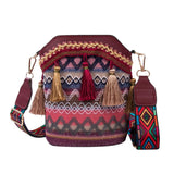 Vintage Women's Bag Tassel Ethnic Handwoven Crossbody Bag