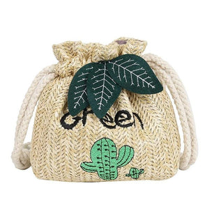 Grass Weave One-Shoulder Messenger Bag for Summer Leisure