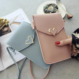 Student Mini Diagonal Handbag Women's Heart-shaped Decoration