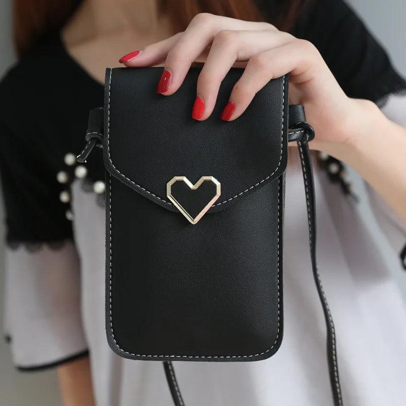 Student Mini Diagonal Handbag Women's Heart-shaped Decoration