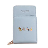 Women Wallets Card Pack Phone Bag Cartoon Print Storage Purse Crossbody Bags