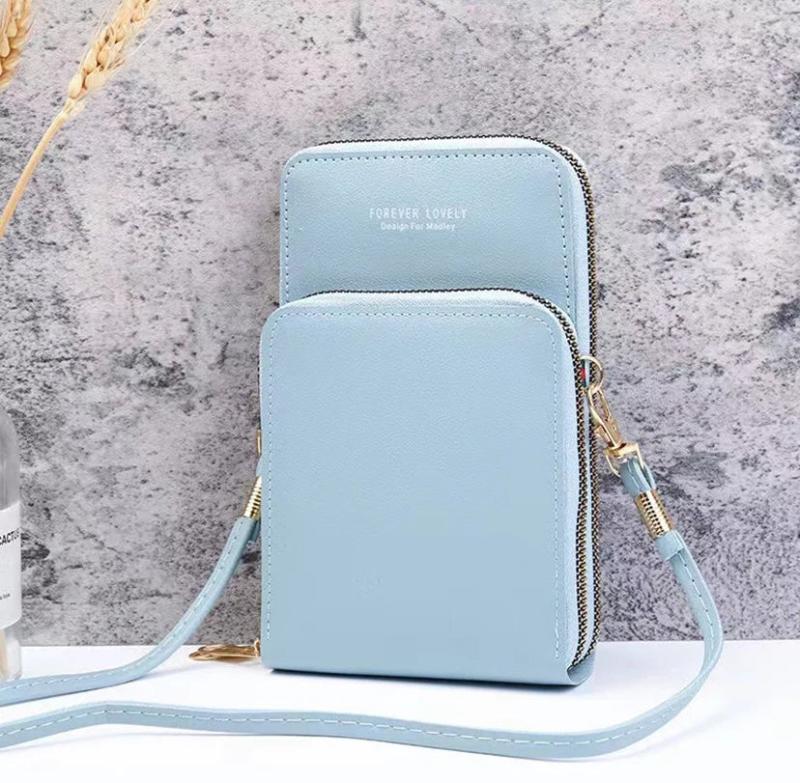 Women Wallets Card Pack Phone Bag Cartoon Print Storage Purse Crossbody Bags