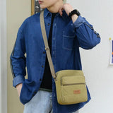 Men's Canvas Shoulder Bag Large Capacity Business Travel Backpack