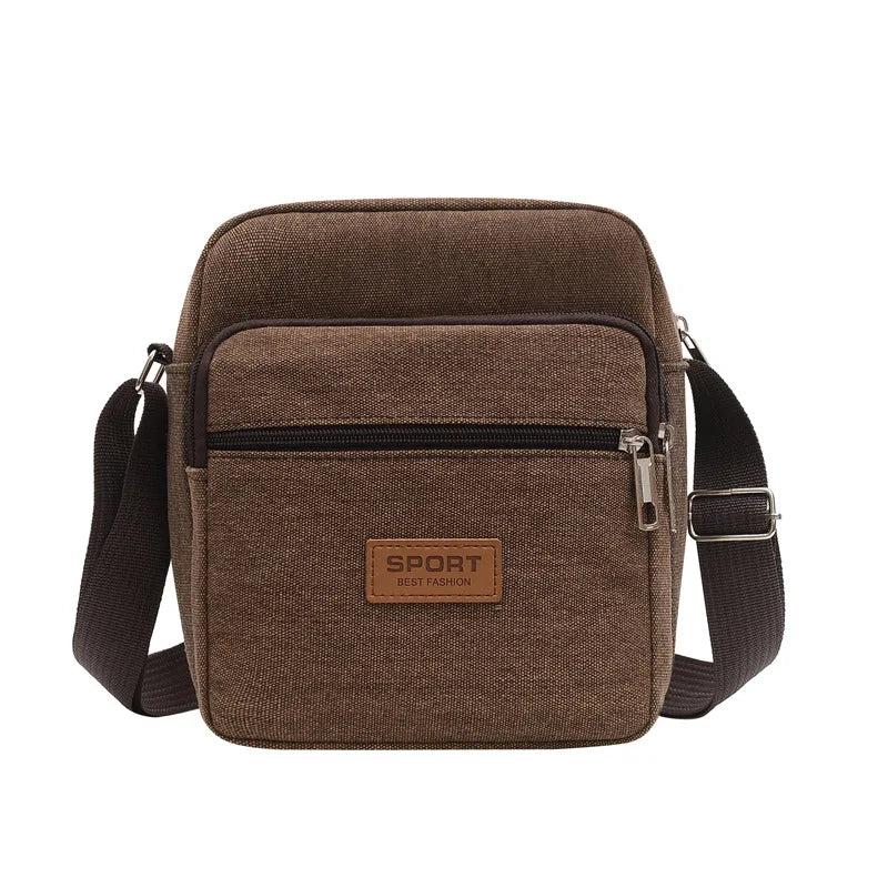 Men's Canvas Shoulder Bag Large Capacity Business Travel Backpack
