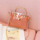 Women Transparent Bucket Bag Clear PVC Jelly Small Shoulder Bag