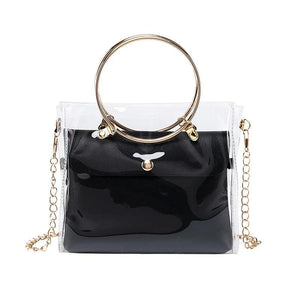 Women Transparent Bucket Bag Clear PVC Jelly Small Shoulder Bag