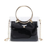 Women Transparent Bucket Bag Clear PVC Jelly Small Shoulder Bag