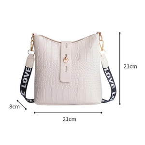 Women's Bucket Bags PU Leather Crossbody Shoulder Bag Crocodile Messenger Bags