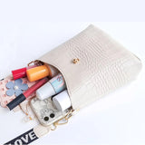 Women's Bucket Bags PU Leather Crossbody Shoulder Bag Crocodile Messenger Bags