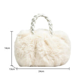 Fluffy Shoulder Handbags Solid Color Crossbody Bag