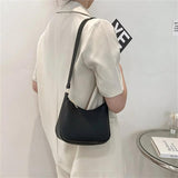 Retro Solid Handbag Pu Leather Shoulder Underarm Bag Casual Ladies Handbags