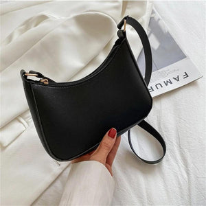 Retro Solid Handbag Pu Leather Shoulder Underarm Bag Casual Ladies Handbags