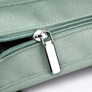 Large Canvas Tote Shoulder Bag - Multi-Pocket Handbag