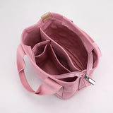 Large Canvas Tote Shoulder Bag - Multi-Pocket Handbag