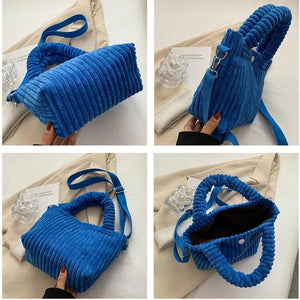 Corduroy Crossbody Bag Small Tote Handbag for Women