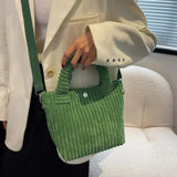 Corduroy Crossbody Bag Small Tote Handbag for Women