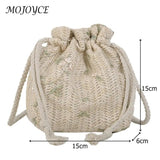 Embroidered Lace Crossbody Bag with Drawstring