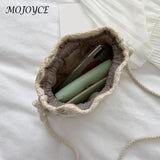 Embroidered Lace Crossbody Bag with Drawstring